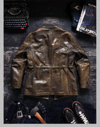 Men's Leather Jacket - Bronze