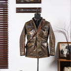 Men's Leather Jacket - Bronze