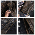 Men's Leather Jacket - Bronze