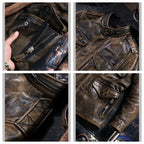 Men's Leather Jacket - Bronze