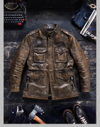 Men's Leather Jacket - Bronze