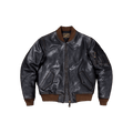 Men's MA-1 Bomber Leather Jacket, Teacore Cowhide - S