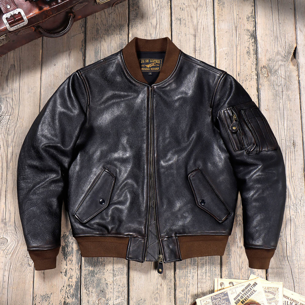 Men's Leather Jacket - M
