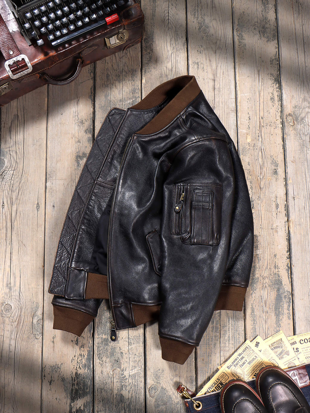 Men's Leather Jacket - XL