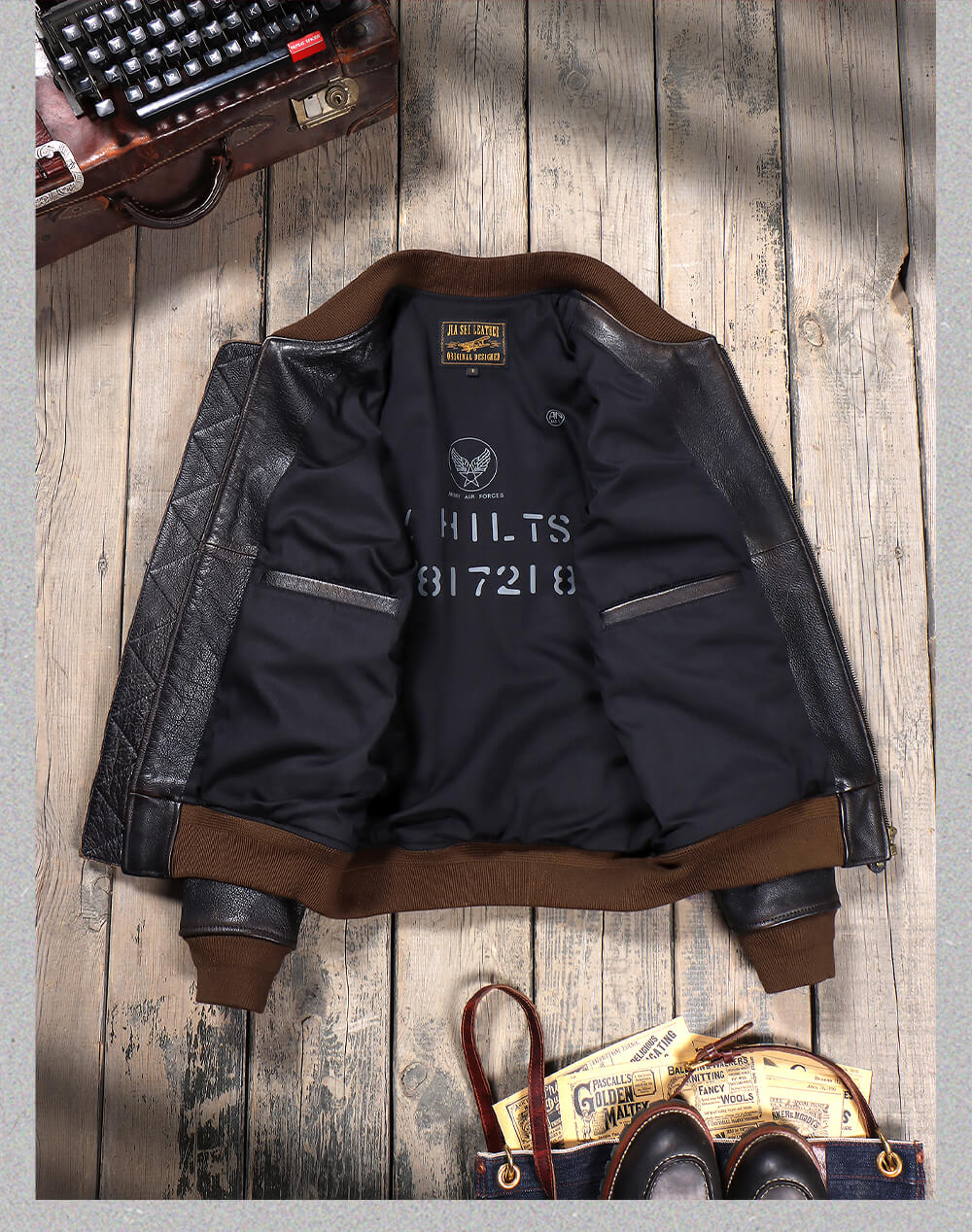Men's Leather Jacket - 3XL