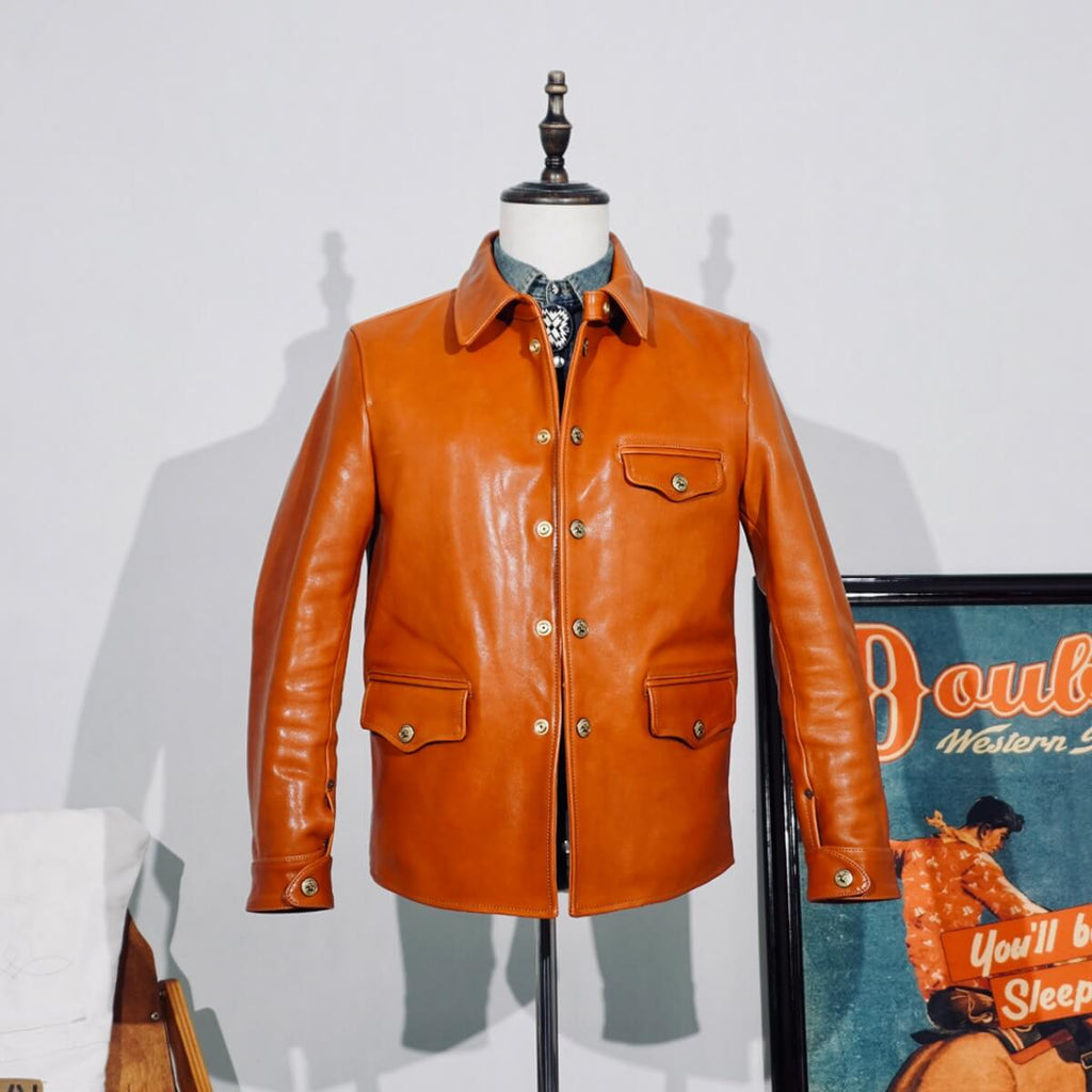 Men's Leather Jacket - Amber