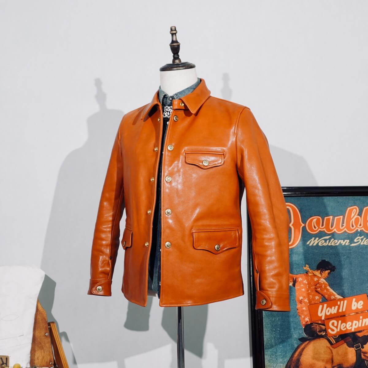 Men's Leather Jacket - Amber