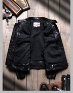 Men's Leather Jacket - Black Cowhide