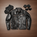 Men's Leather Jacket - Black