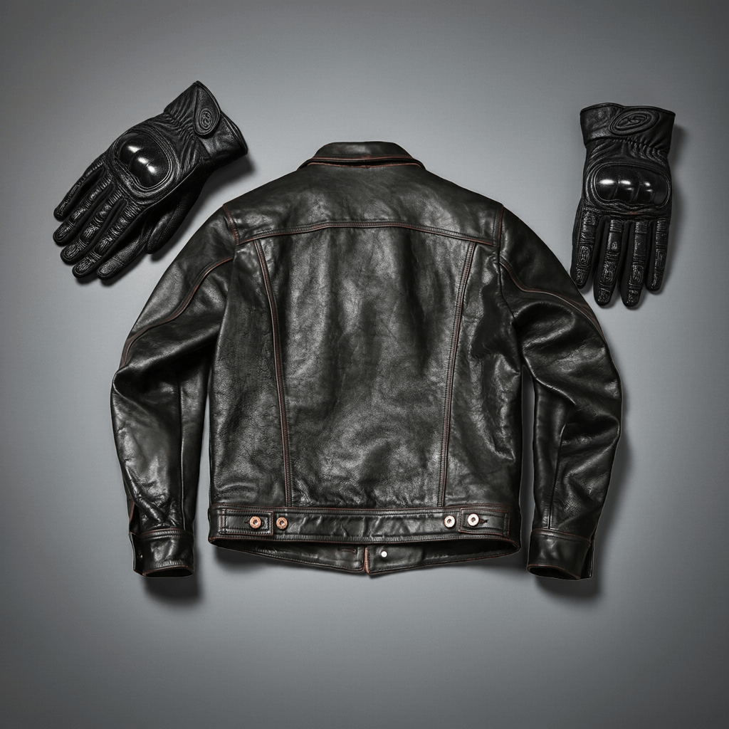 Men's Leather Jacket - Black