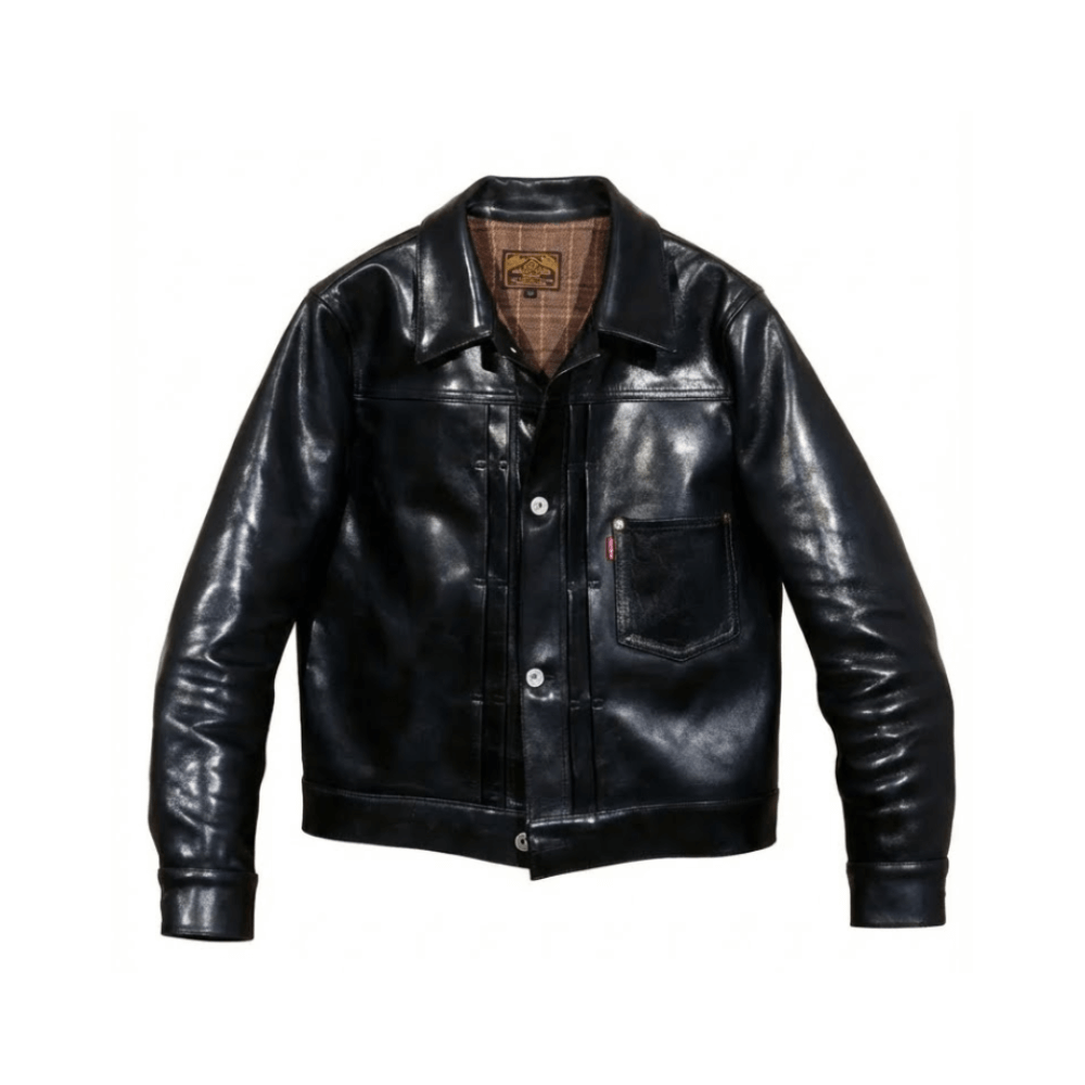 Men's 506XX Trucker Leather Jacket, Horsehide - Black