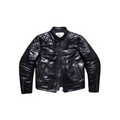 Men's Cafe Racer Leather Jacket - Black Cowhide