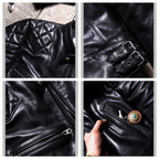 Men's Leather Jacket - Black Cowhide