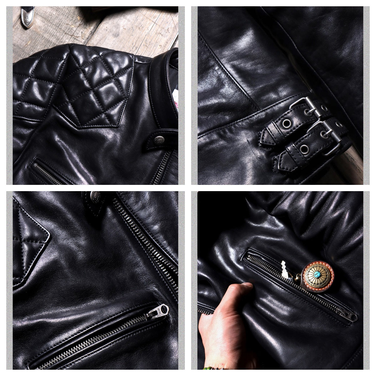 Men's Leather Jacket - Black Cowhide