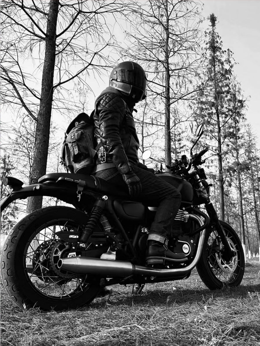 Men's Leather Jacket - Black Cowhide