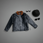 Men's Leather Jacket - Black