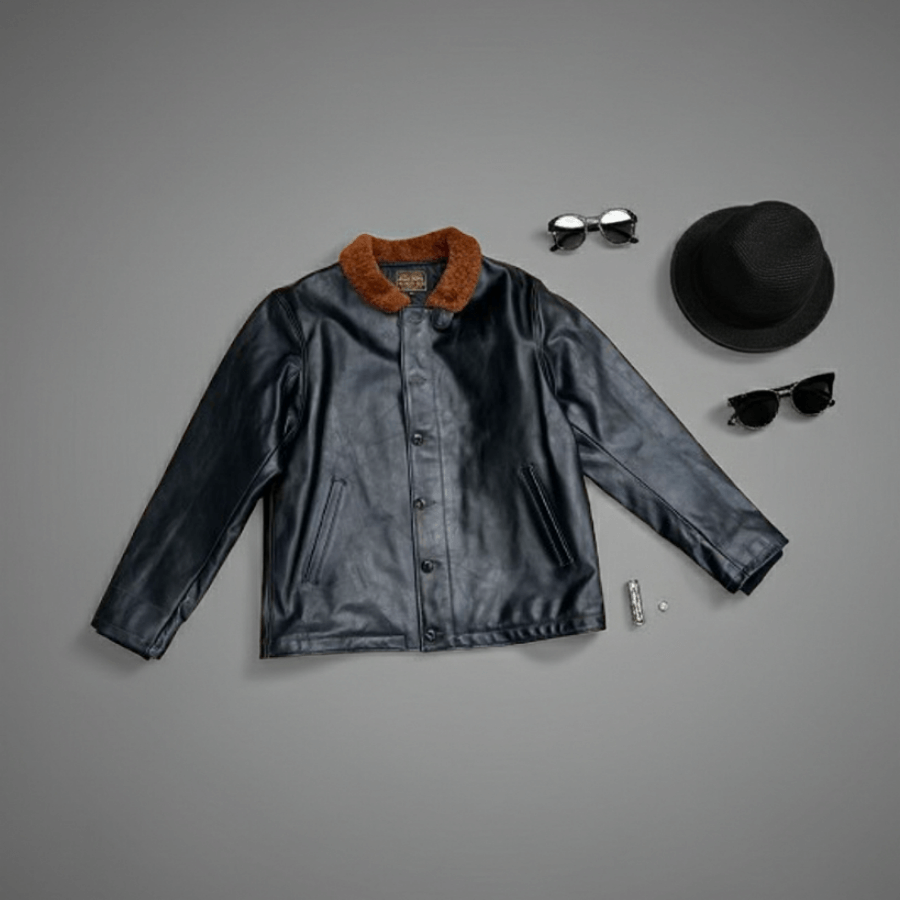 Men's Leather Jacket - Black