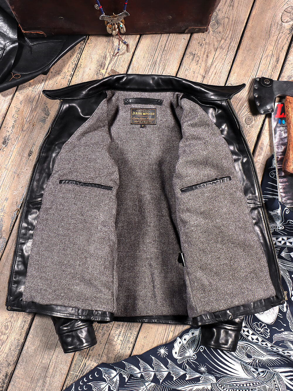 Men's Leather Jacket - Black