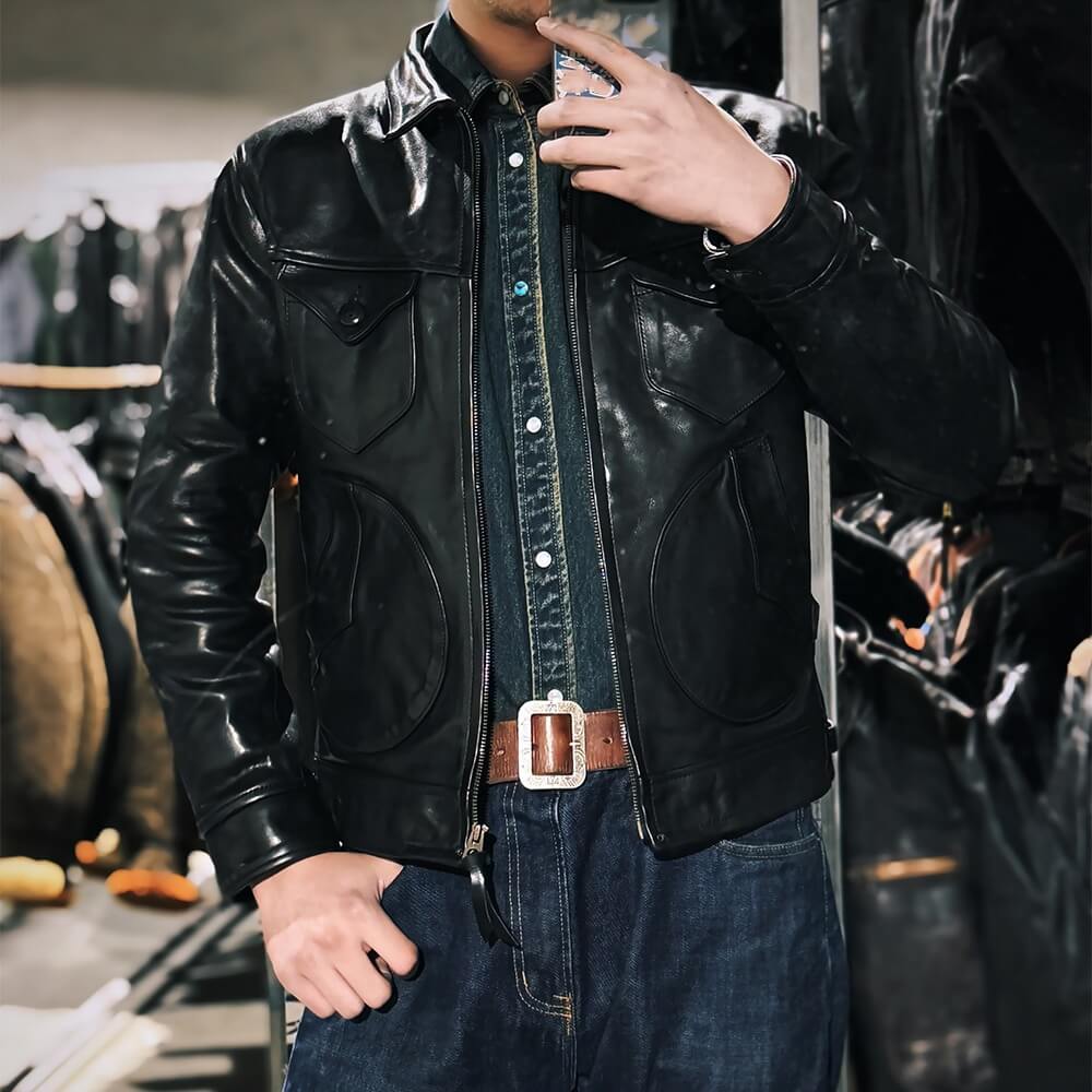 Men's Leather Jacket - Black
