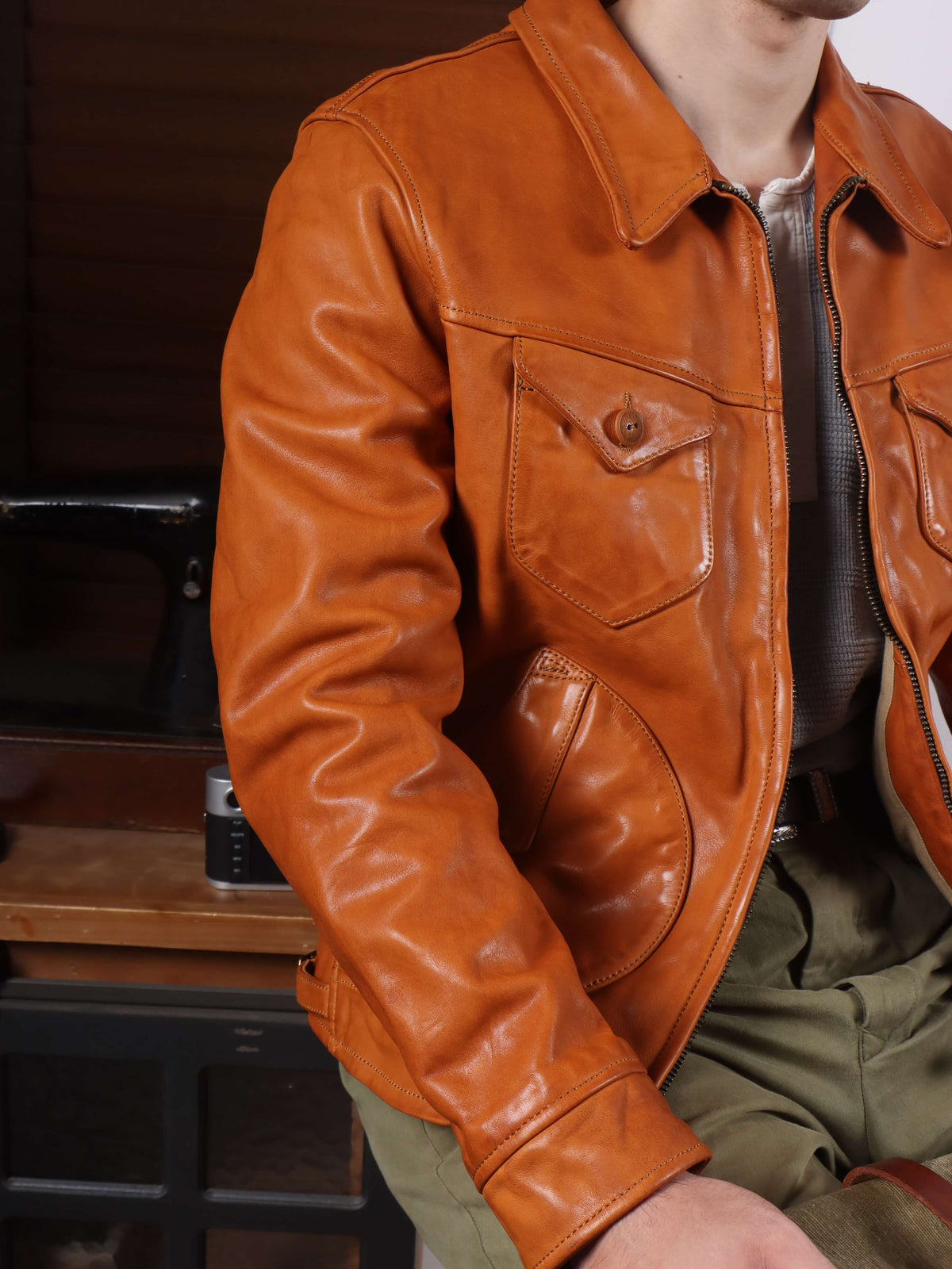 Men's Leather Jacket - Black