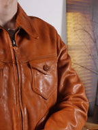 Men's Leather Jacket - Tan