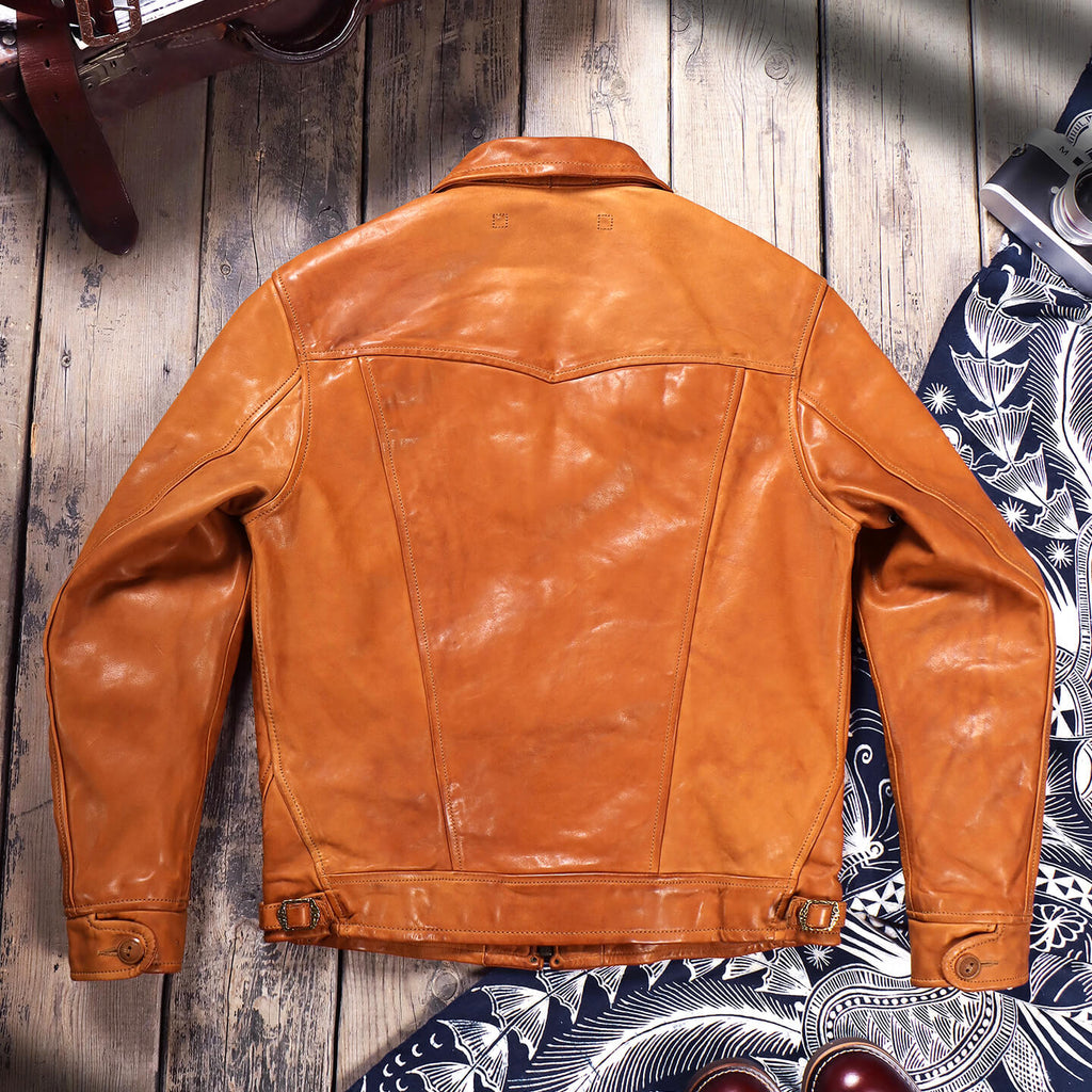 Men's Leather Jacket - Tan