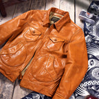 Men's Leather Jacket - Tan