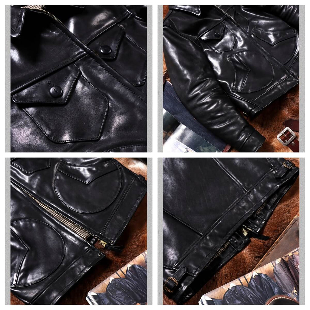 Men's Leather Jacket - Black