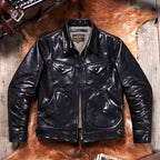 Men's Leather Jacket - Red Brown