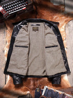 Men's Leather Jacket - Red Brown