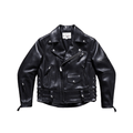 Men's Moto Leather Jacket, Cowhide - Black