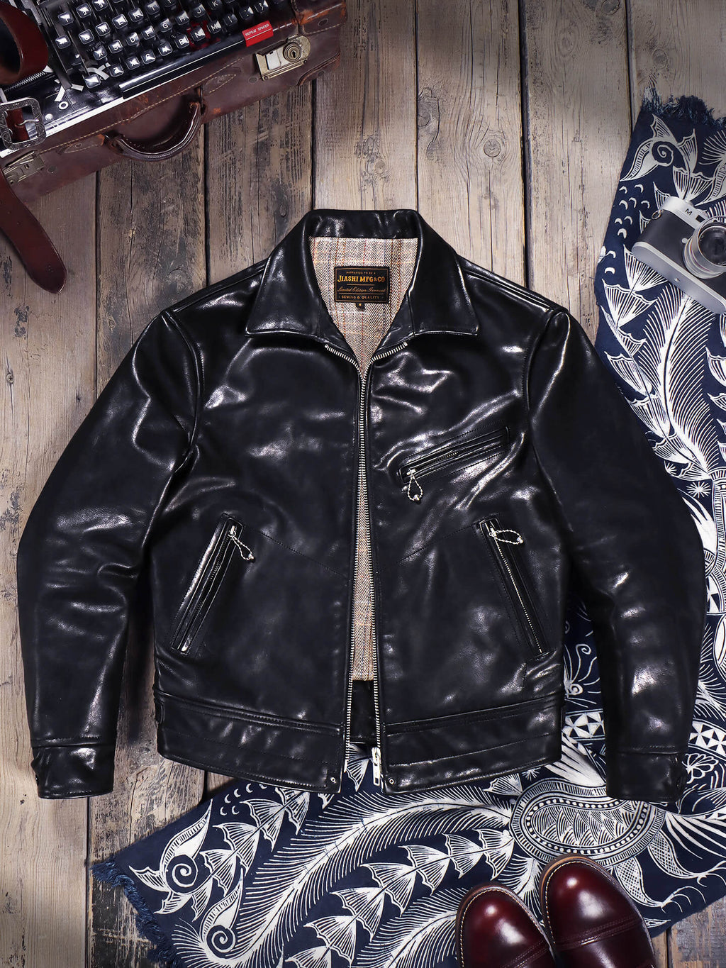 Men's Leather Jacket - Burgundy Horsehide