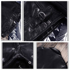 Men's Leather Jacket - Black Calfskin