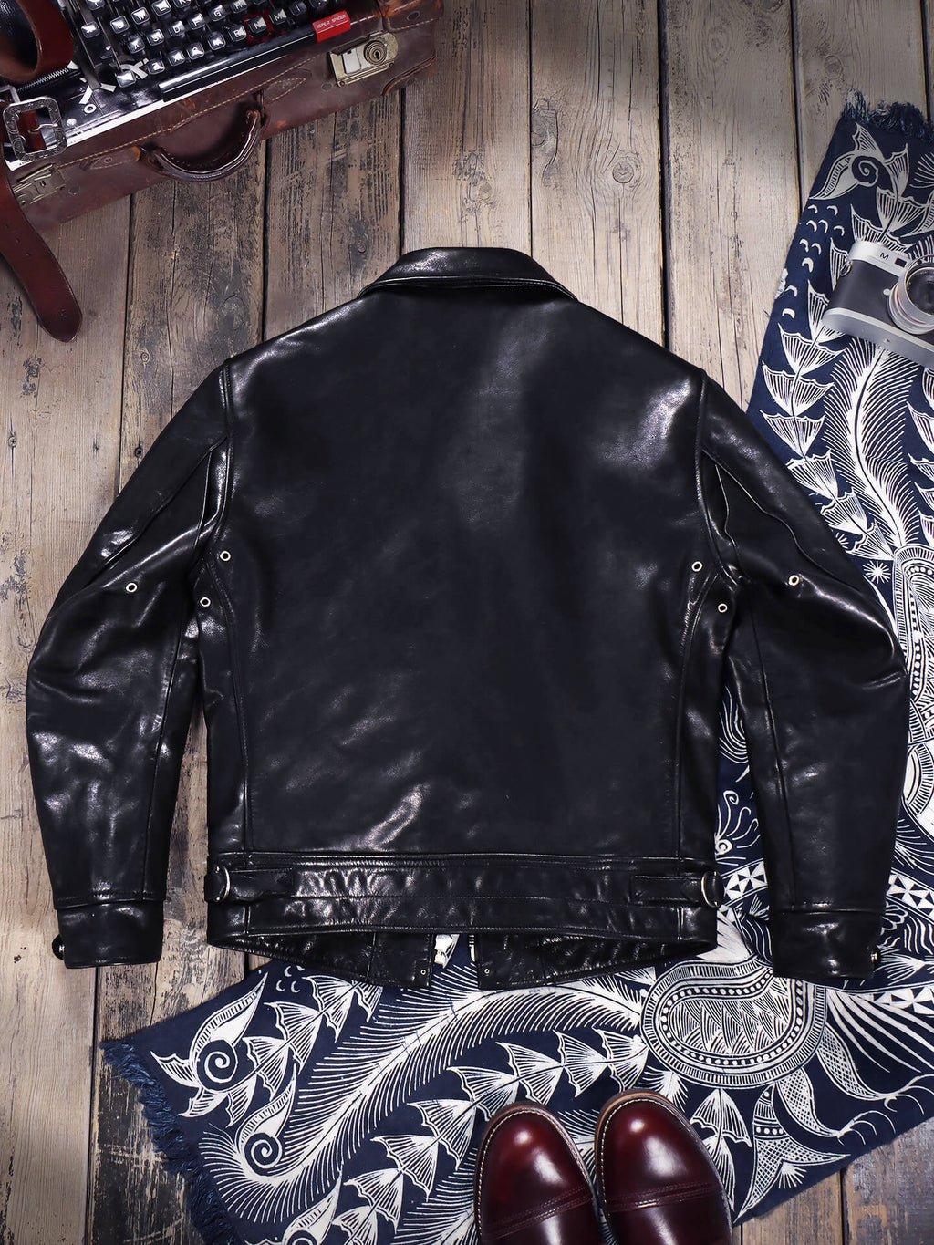 Men's Leather Jacket - Burgundy Horsehide