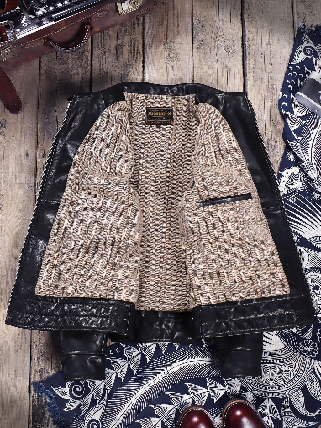 Men's Leather Jacket - Black Calfskin
