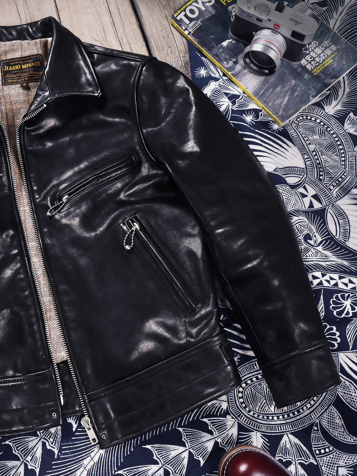 Men's Leather Jacket - Black Calfskin