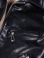 Men's Leather Jacket - Black Calfskin