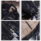 Men's Leather Jacket - Black Calfskin
