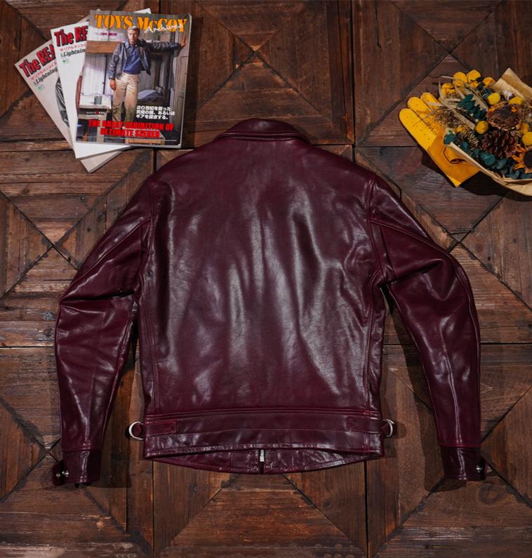 Men's Leather Jacket - Burgundy Horsehide