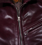 Men's Leather Jacket - Burgundy Horsehide