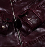 Men's Leather Jacket - Burgundy Horsehide