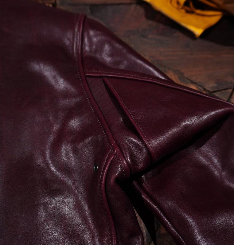 Men's Leather Jacket - Burgundy Horsehide