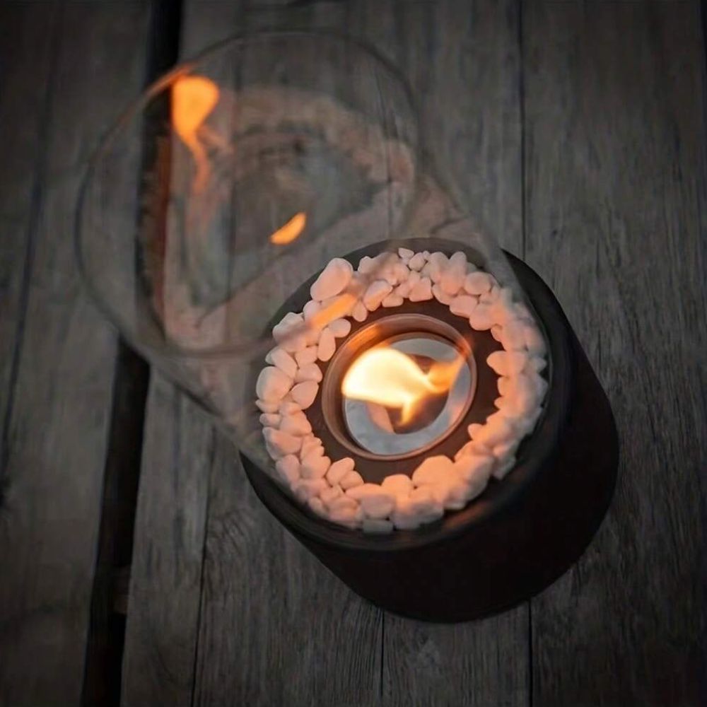 Everlasting Flame Oil Lamp - Glass Cylinder with Classic Glow