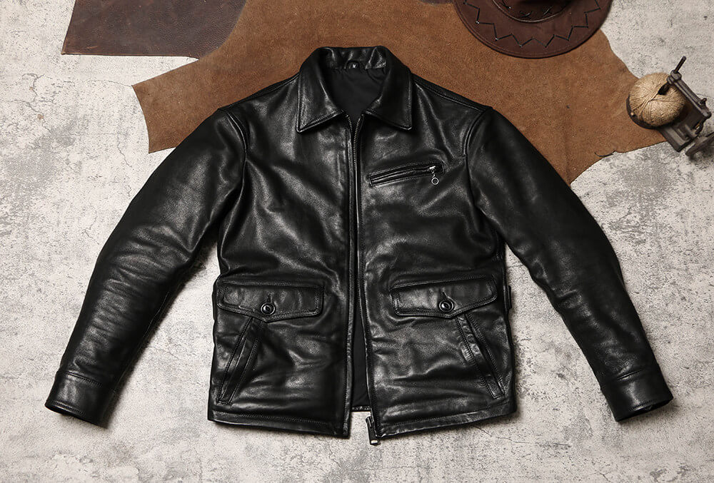 Men's Leather Jacket - Black