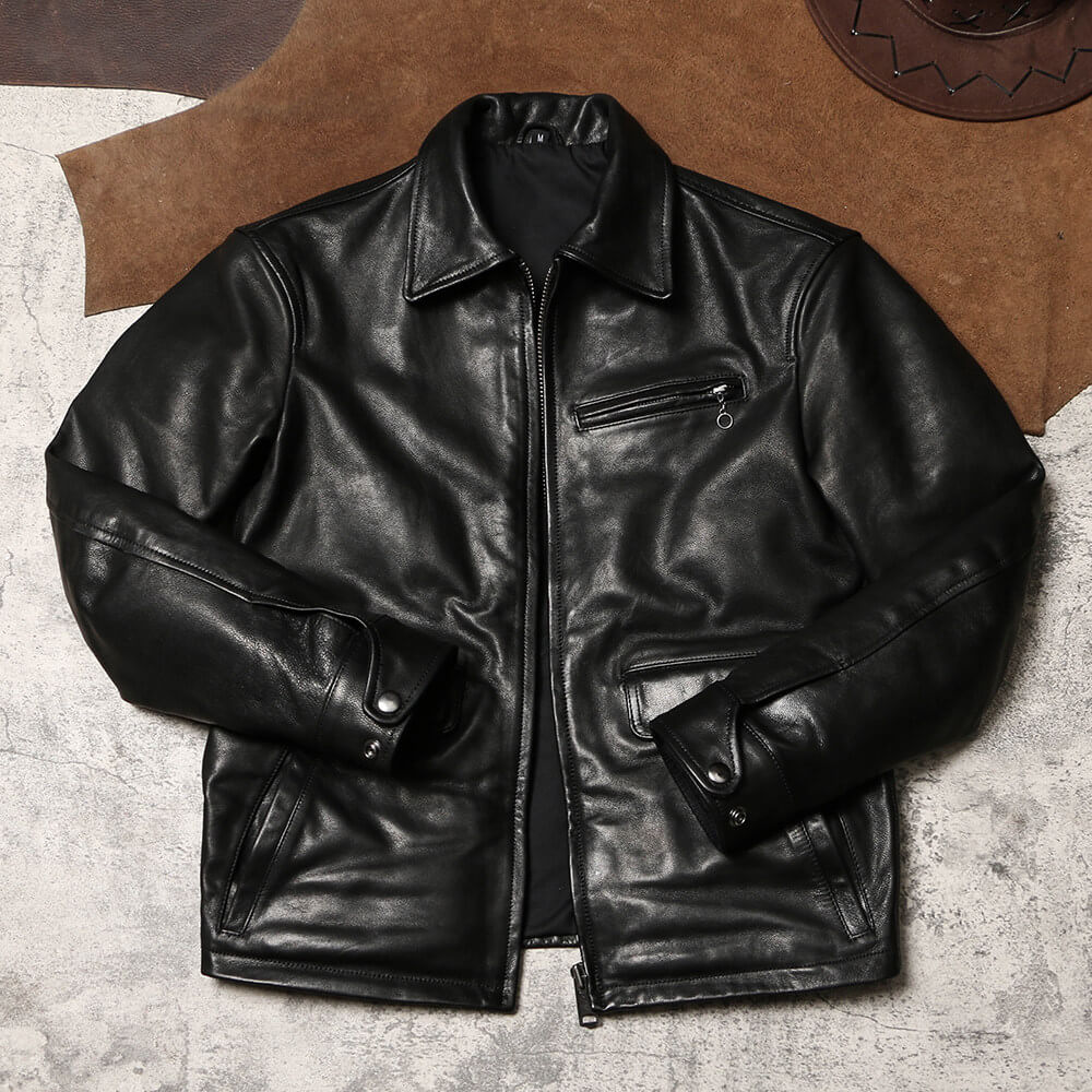 Men's Leather Jacket - Black