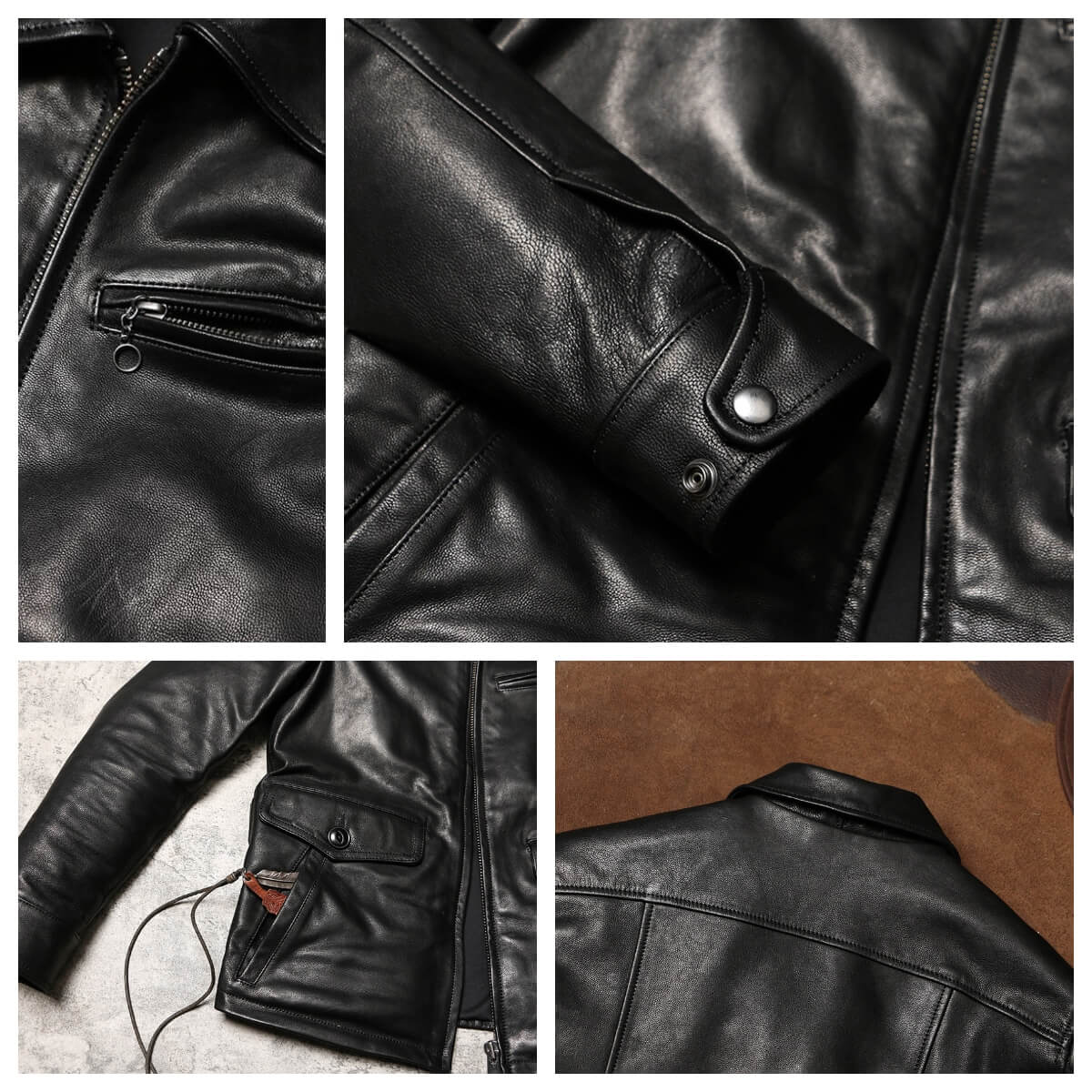Men's Leather Jacket - Brown