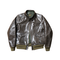 Men's Type A2 Flight Leather Jacket Olive - S