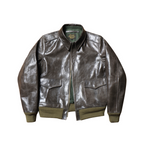 Men's Type A2 Flight Leather Jacket Olive - S