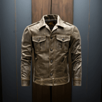 Men's Leather Jacket - L