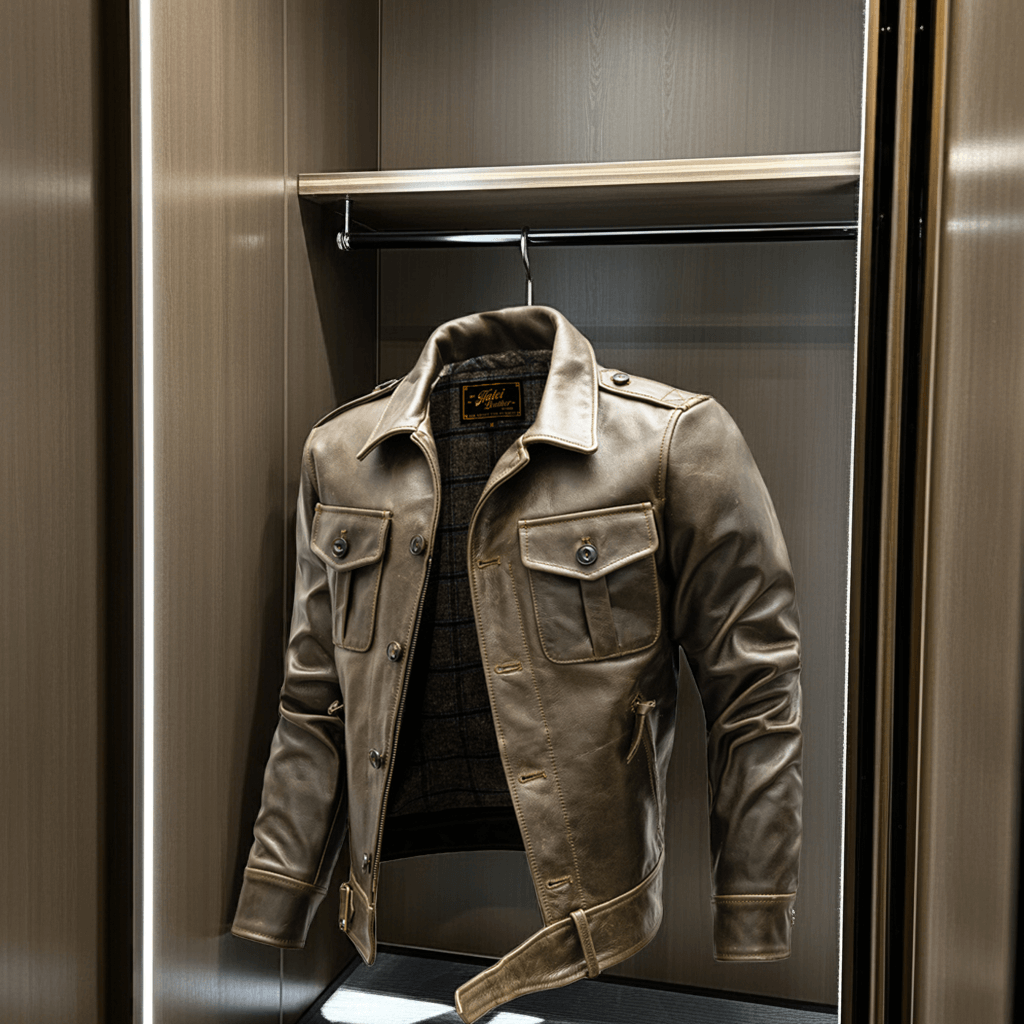 Men's Leather Jacket - XL